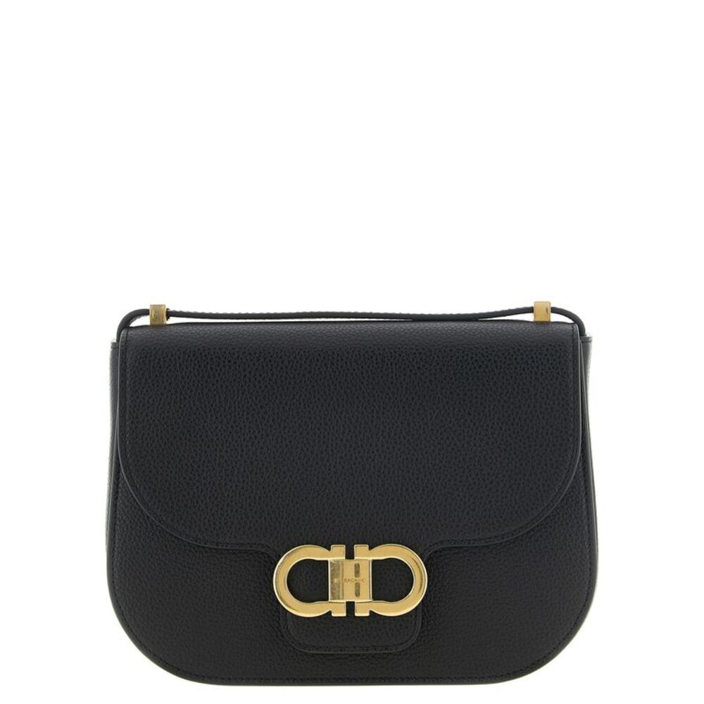 Ferragamo Black Calfskin Crossbody Women's Bag